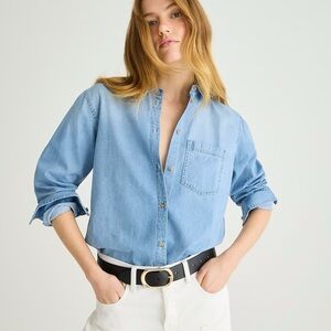 J. Crew Garçon Classic Chambray Shirt in Storm Wash Size 0